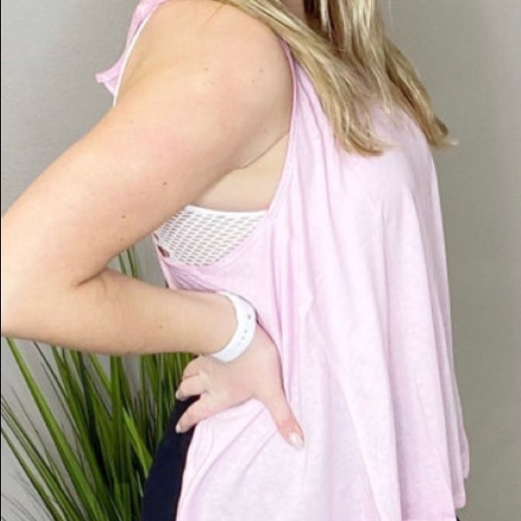 Light Pink Mono B Open Back Tank - Picture 4 of 6